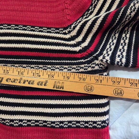 EUC VINTAGE LAUREN RALPH LAUREN BOAT NECK STRIPED COTTON SWEATER TOP SIZE L - Picture 15 of 16